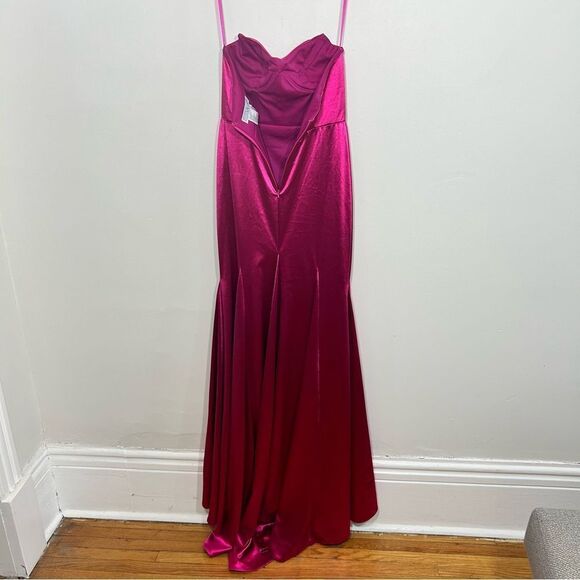 IEENA FOR MAC DUGGAL Pink Strapless Gown - Size 4 - Picture 4 of 12
